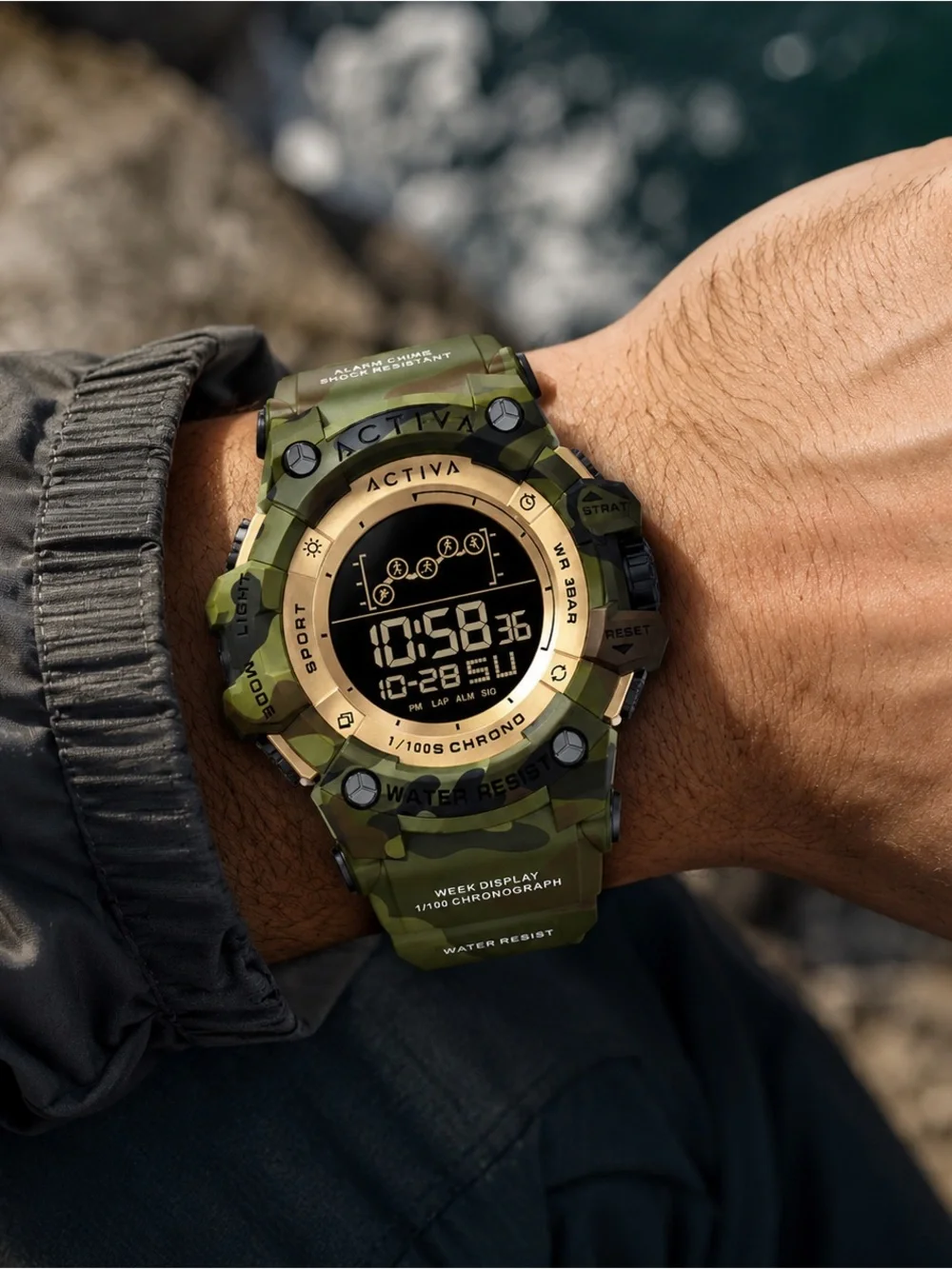 Activa X Invicta Summit 50mm Camo Digital Men’s Watch ACW8082-021 NIB